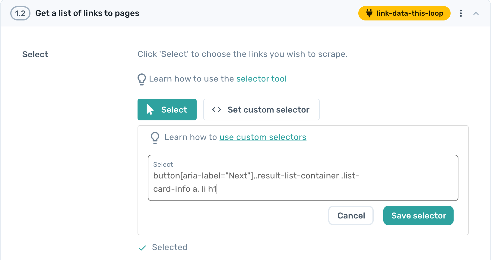 add multipile custom selectors