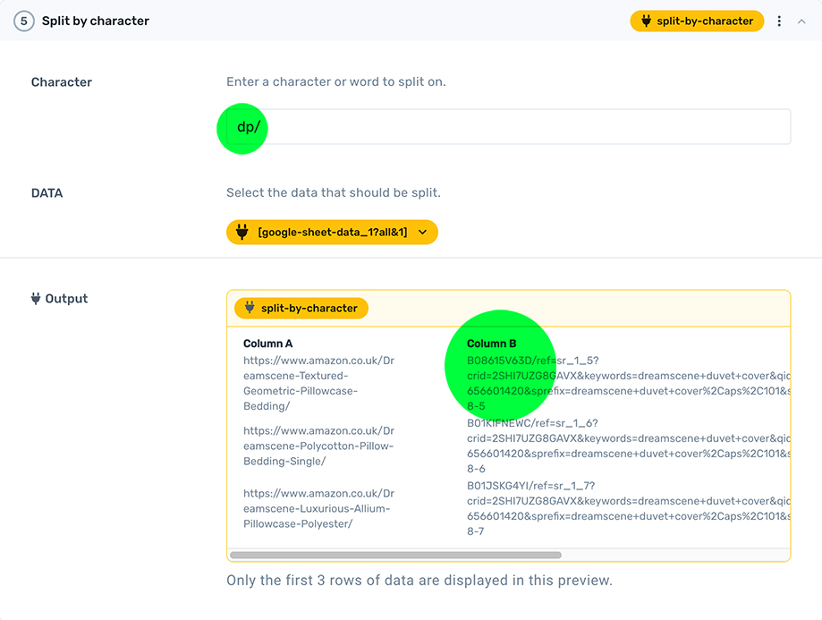 Axiom.ai extracting ASINs from Amazon