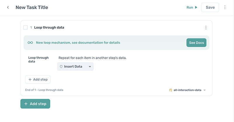 axiom.ai configure loop step