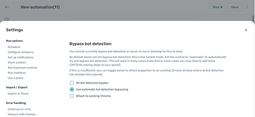 bypass bot blocking axiom.ai