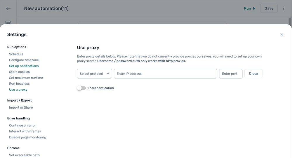 proxy settings axiom.ai