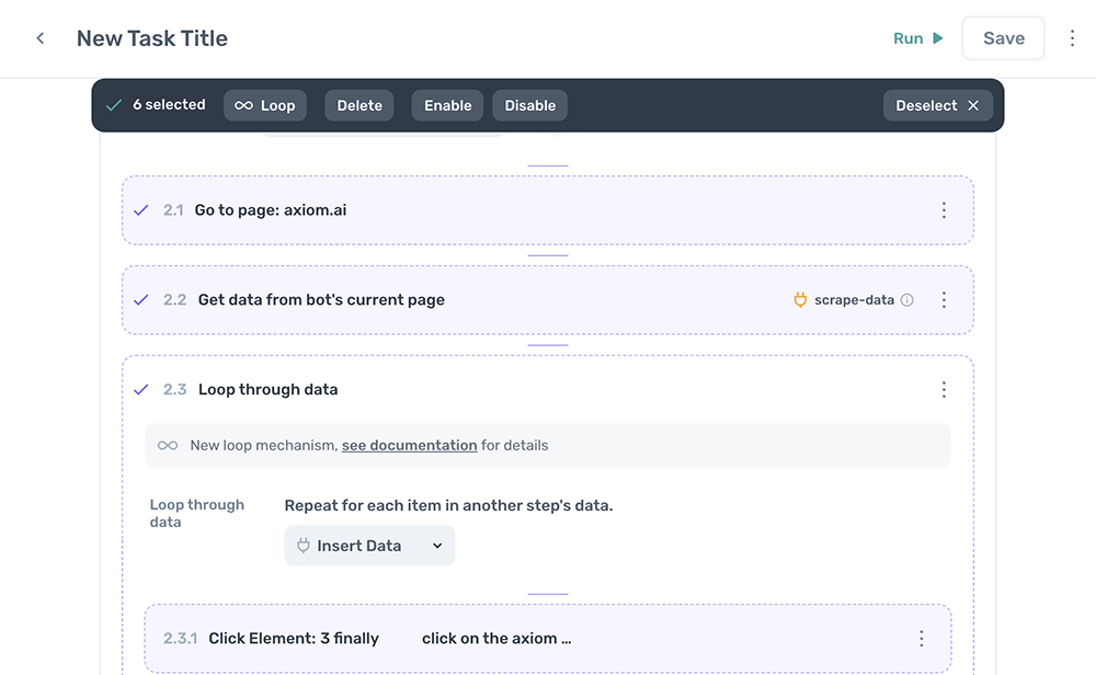 organizing your steps - axiom.ai